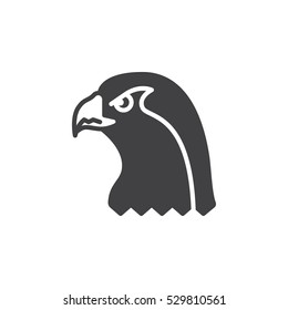 Falcon head icon vector, filled flat sign, solid pictogram isolated on white. Symbol, logo illustration
