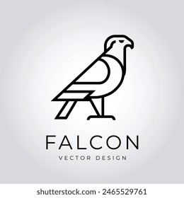 Falcon head logo design. Abstract bird of prey emblem, Modern falcon silhouette logo. Vector illustration template, Falcon silhouette badge. Premium vector illustration.