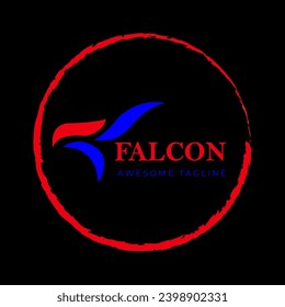 Design des Falcon-Kopfes Logo-Design Adler-Logo-Design Vektor Adler-Flügel Vektorsymbol Vorlage Illustration
