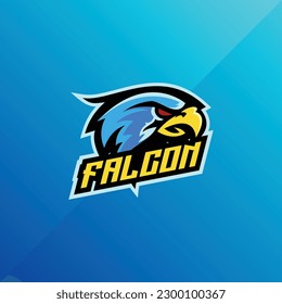 falcon head logo esport team design gaming mascot