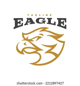 Falcon head mascot logo design, bird, eagle or hawk badge emblem vector icon