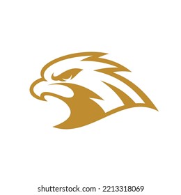 Falcon head mascot logo design, bird, eagle or hawk badge emblem vector icon