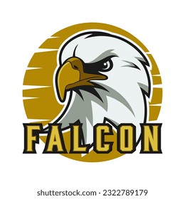 Falcon head mascot logo design