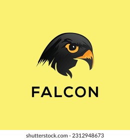 Falcon head minimalist logo design