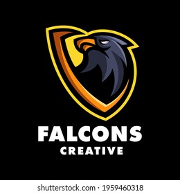 Falcon Head Modern Mascot Logo Template