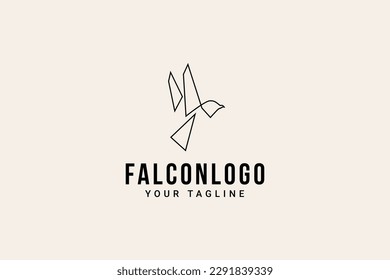 falcon hipster vintage logo vector icon illustration