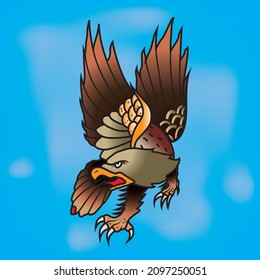 Falcon hunting, with sharp eyesight
