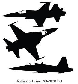 falcon jet fighter silhouette set vector design