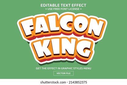 Falcon king 3D editable text effect template