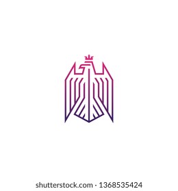 Falcon King Line Art Gradient Pink