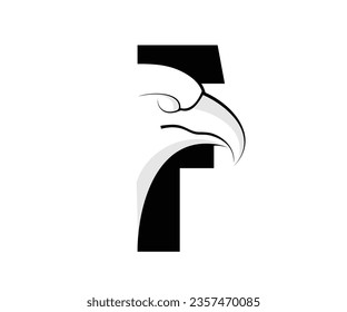falcon letter f logo design vector