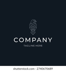 Falcon line art logo with sharp strokes symbolizing speed and precision.