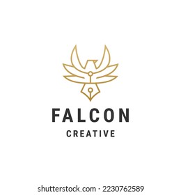 Falcon line logo design template