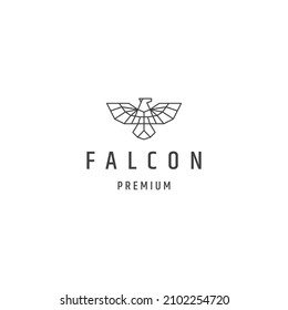 Falcon line logo design - vector 