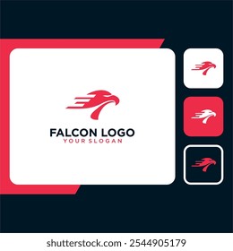 design de logotipo falcon com animal