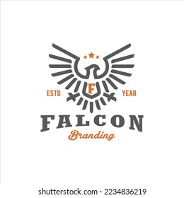 Falcon Logo Design Stock Vector Image