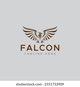 Falcon logo design template with vector illustration.