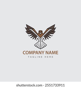 Modelo de design do logotipo Falcon com ilustração vetorial.