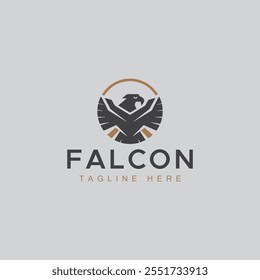 Modelo de design do logotipo Falcon com ilustração vetorial.