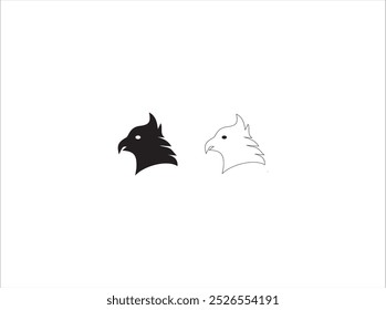 The falcon logo design , vector, line art , and illustration template.