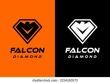 The falcon logo with a diamond frame is suitable for a company symbol.