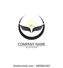 Falcon Logo eagle and wings Template vector illustration design