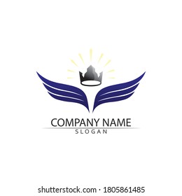 Falcon Logo eagle and wings Template vector illustration design
