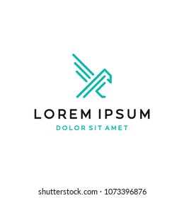 Falcon logo and icon concept. Logo in vector. Linear style.