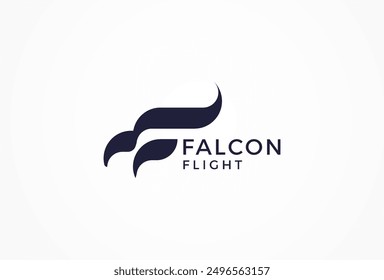 Falcon Logo, letter F with eagle head combination, usable for and business and flight logos, vector illustration