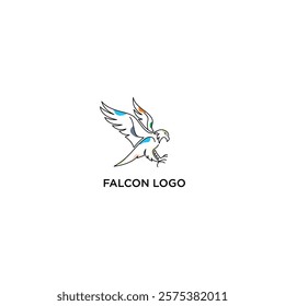 falcon logo outline style minimalis