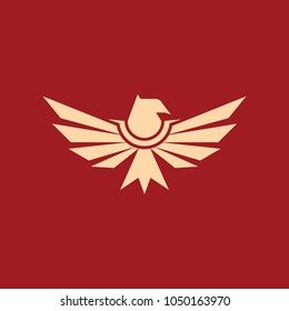 Falcon logo template, eagle wings, hawk vector icon