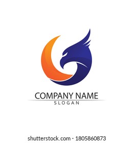 Falcon Logo Vorlage Vektorgrafik Design Tier und Adler