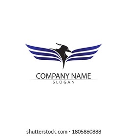 Falcon Logo Template vector illustration design animal and eagle
