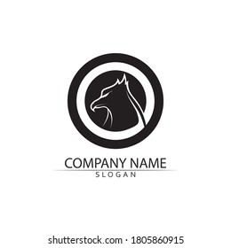 Falcon Logo Template vector illustration design animal and eagle