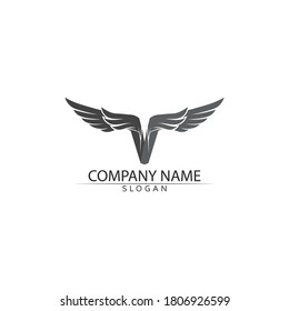 Falcon Logo Template vector illustration design and wings logo