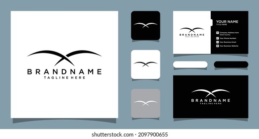 Falcon Logo Template vector illustration design with business card design template