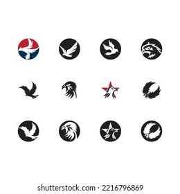 Diseño de ilustraciones vectoriales de la plantilla de logotipo de Falcon