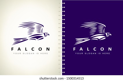 Falcon logo vector. Bird design.