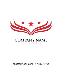 Falcon Logo wing Template vector illustration design