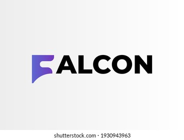 Falcon Logotype and F icon. Creative Eagle logo