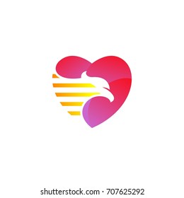 falcon love vector icon logo