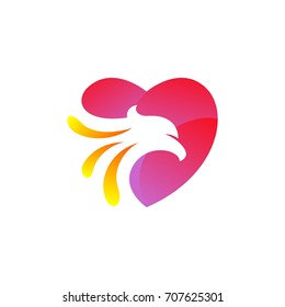 falcon love vector icon logo