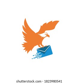 falcon with mail vector icon illustration design template 