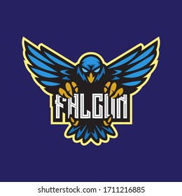 Falcon Mascot Emblem Esport Logo Design Vector Template