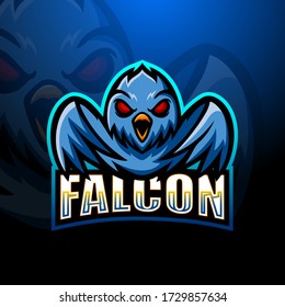 Falcon mascot esport logo design