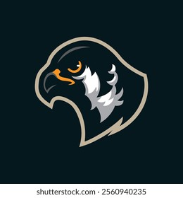 Falcon mascot logo design vector. Falcon head illustration for sport team.