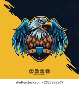Falcon mascot logo template, Logo design esport.
