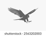 Falcon move fast attack silhouette logo or symbol vector