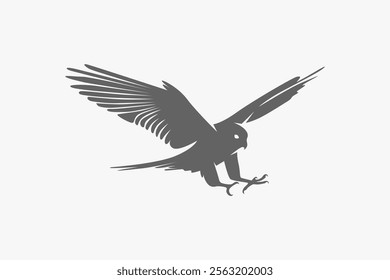 Falcon move fast attack silhouette logo or symbol vector