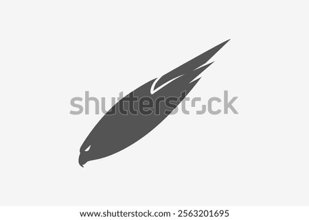 Falcon move fast attack silhouette logo or symbol vector